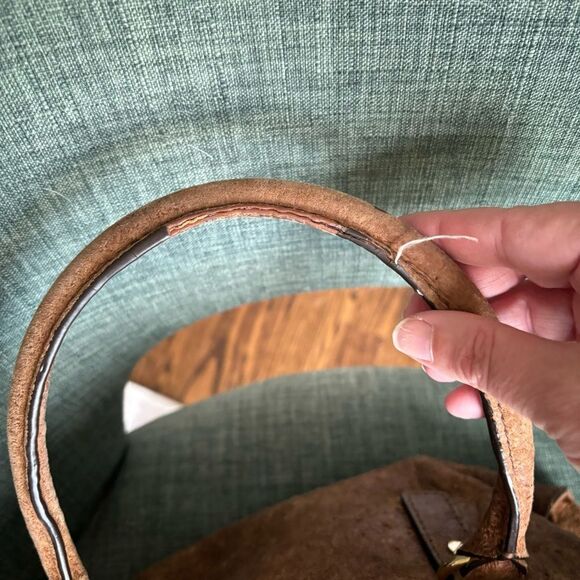 Michael Kors women’s brown ostrich leather purse satchel shoulder handle bag! - Picture 15 of 16